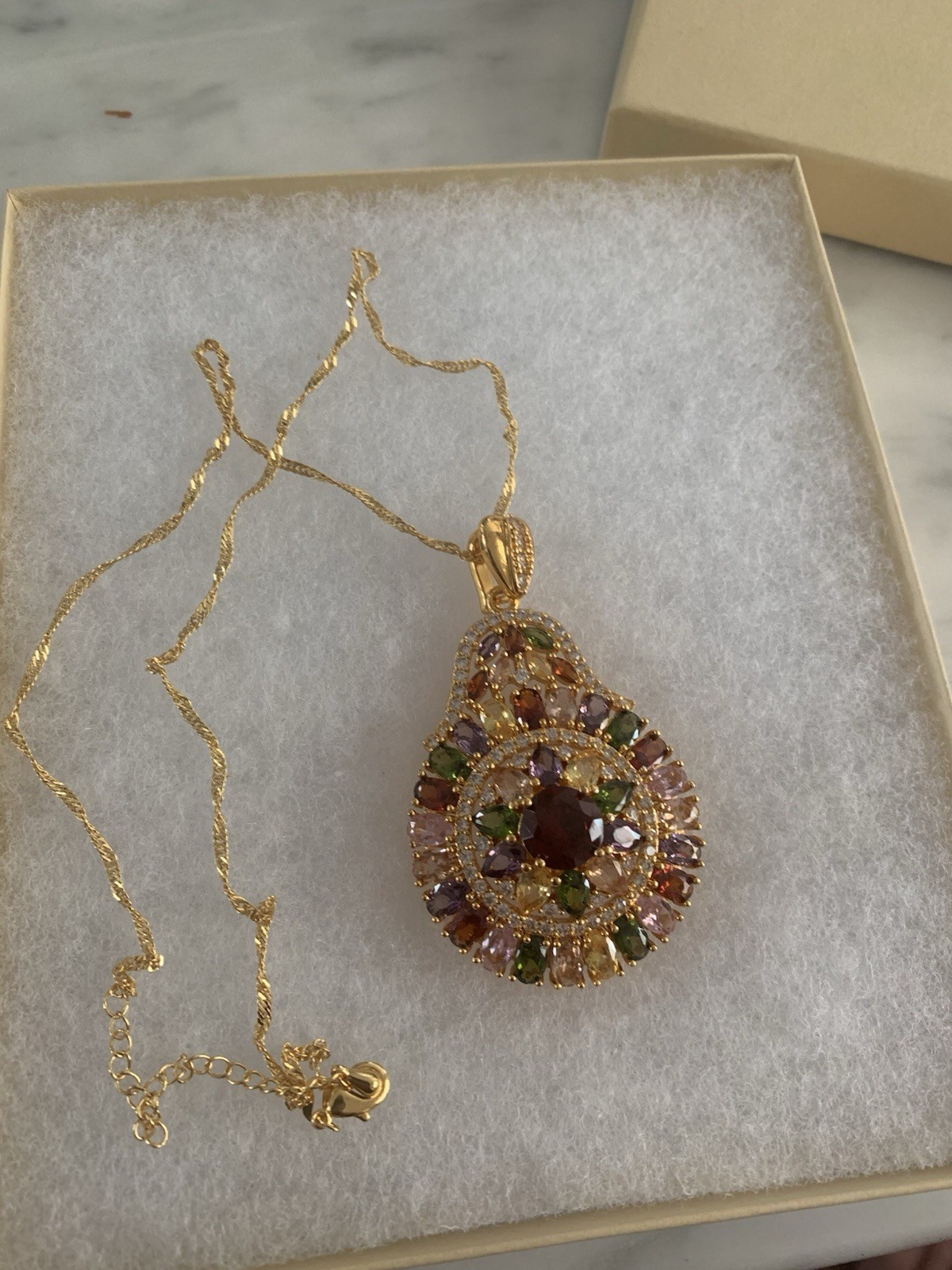Retro Bohemian Synthetic Synthetic Zirconia 20 Inch Pendant.