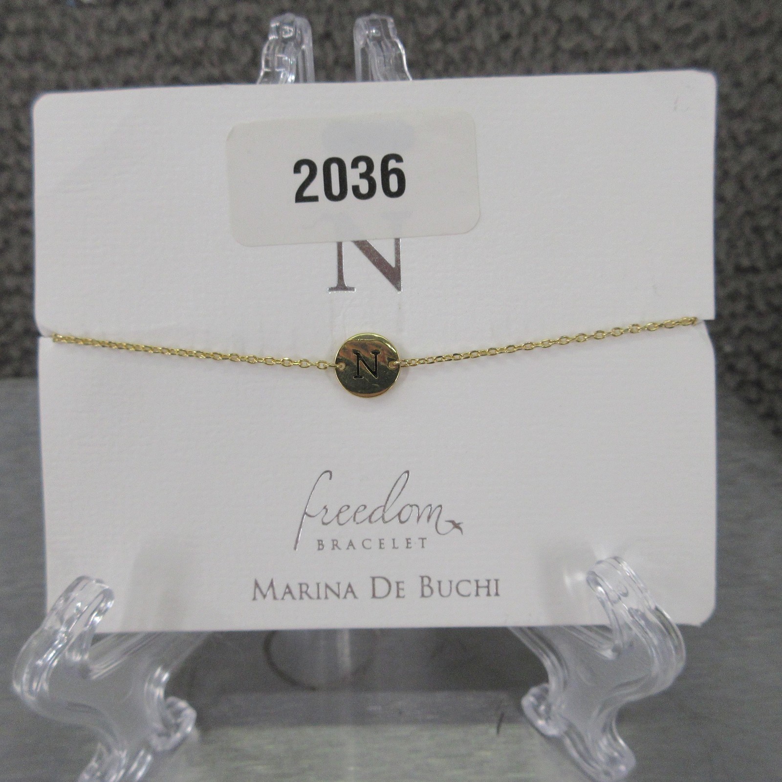 Marina De Buchi Freedom Chain Bracelet Gold Initial N Adjustable Nickel Free