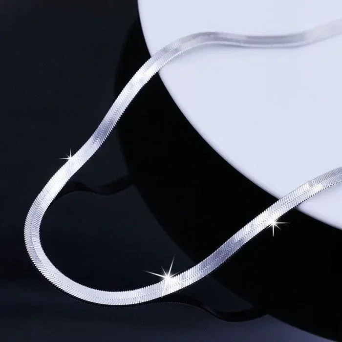 4MM Women Men 925 Sterling Silver Slim Chain Necklace