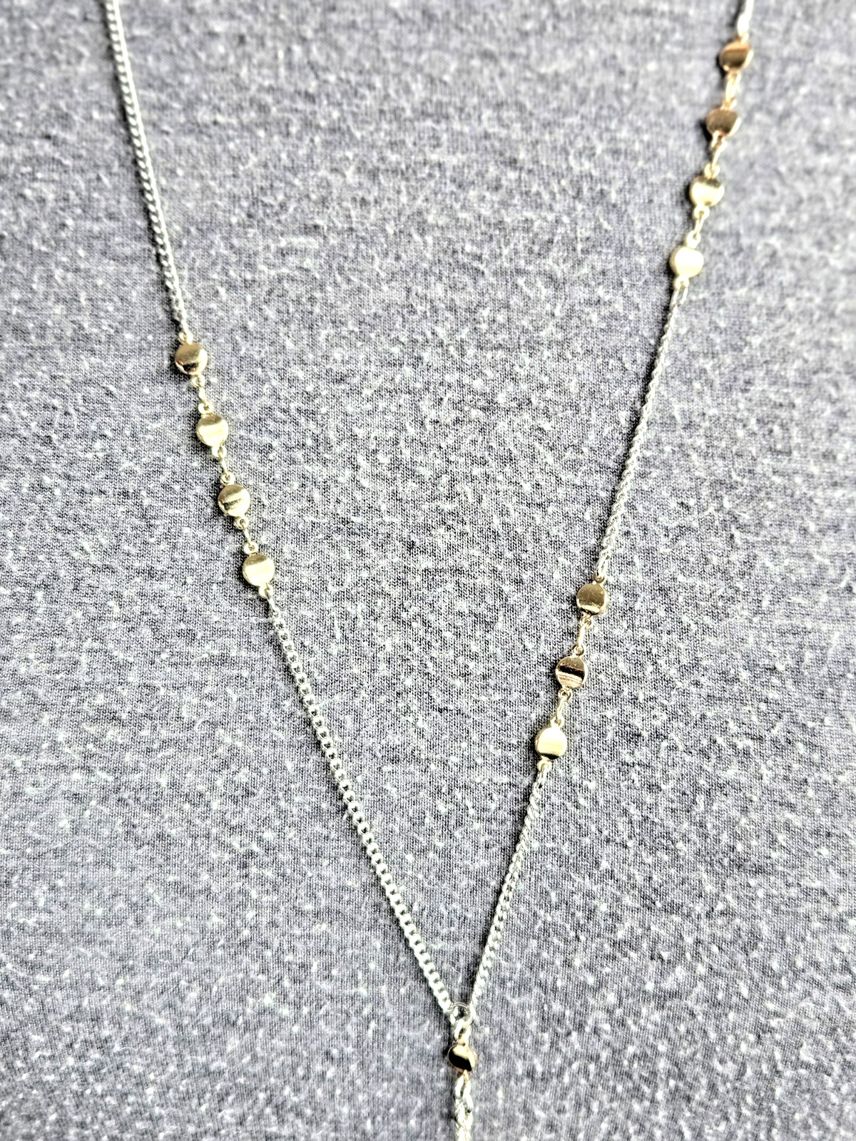 New in Box! Bay to Baubles Stitch Fix “Rue Lariat” Gold & Silver Color Necklace