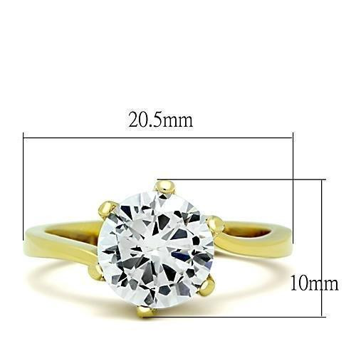 14k Yellow Gold Plated 8.5mm CZ Solitaire Engagement Ring