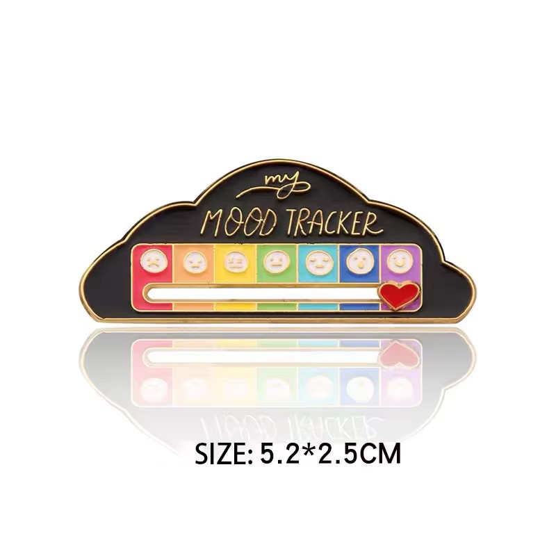 My Social Battery Slider Enamel Pin Interactive Mood Expression Brooch Badge