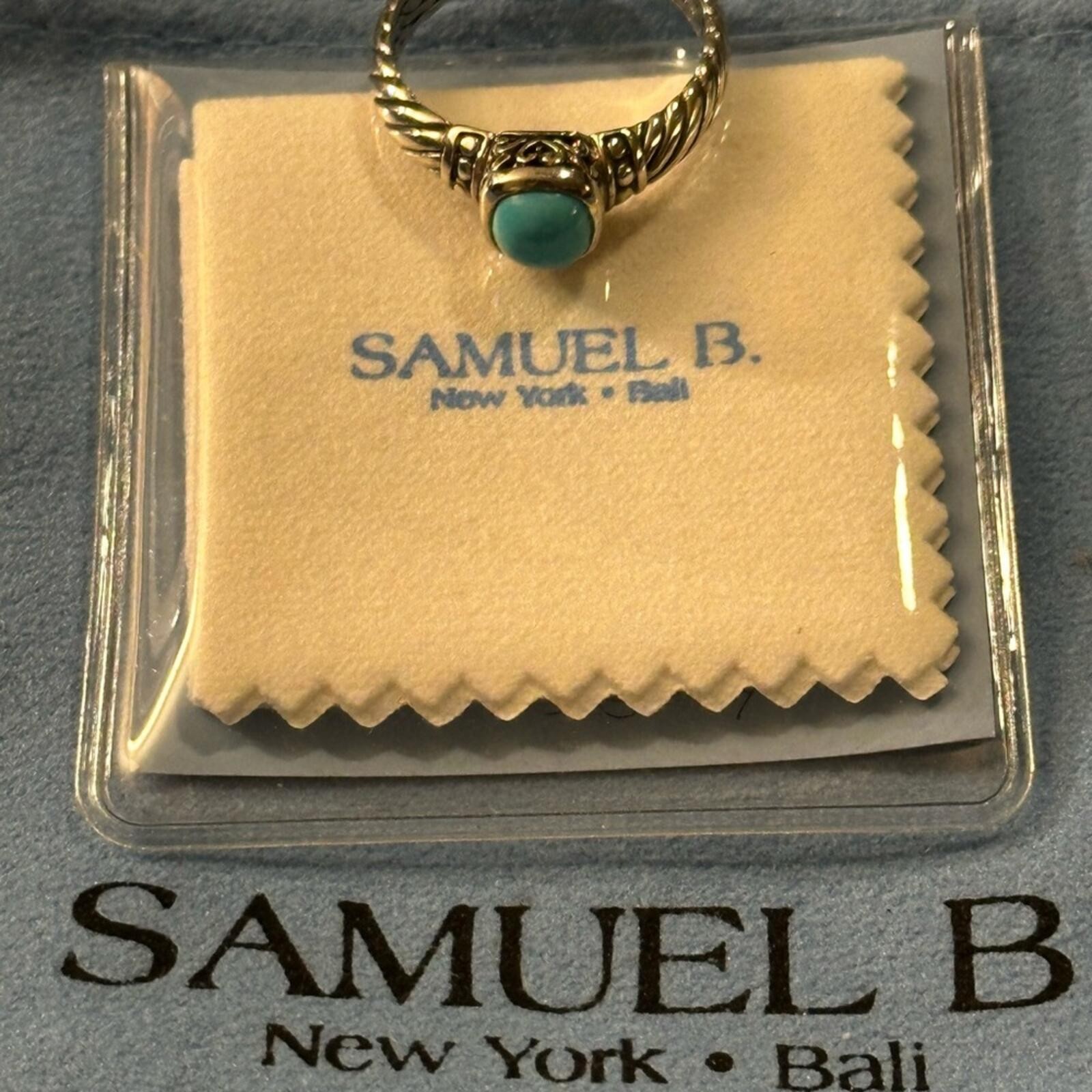 NWT Samuel B. Sterling Sleeping Beauty Turquoise cushion cut ring Size 9