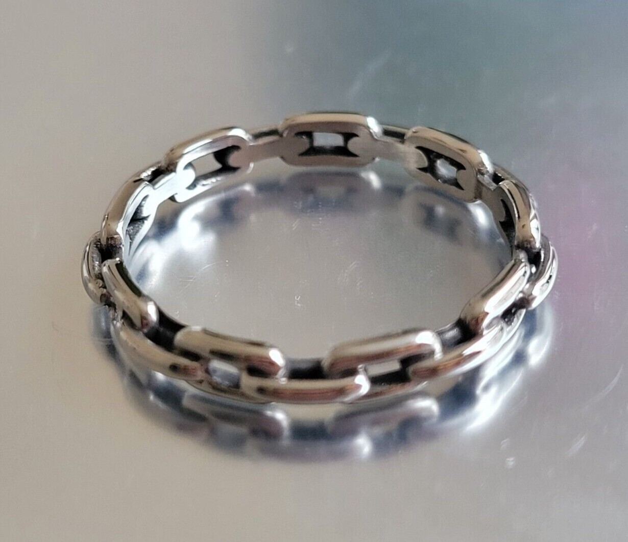 Stainless Steel Cable Link Ring – Silver Finish Stainless Steel Chain Ring
