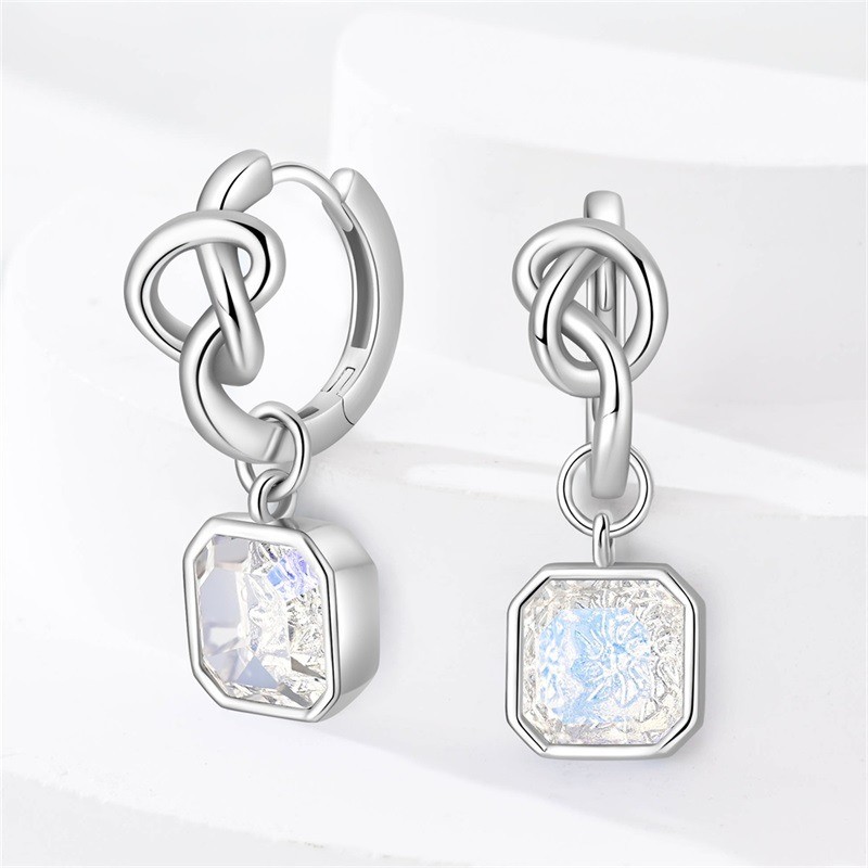 PANDACH 925 Sterling Silver Sweet Sugar Cube Drop Earrings For Women Jewelry