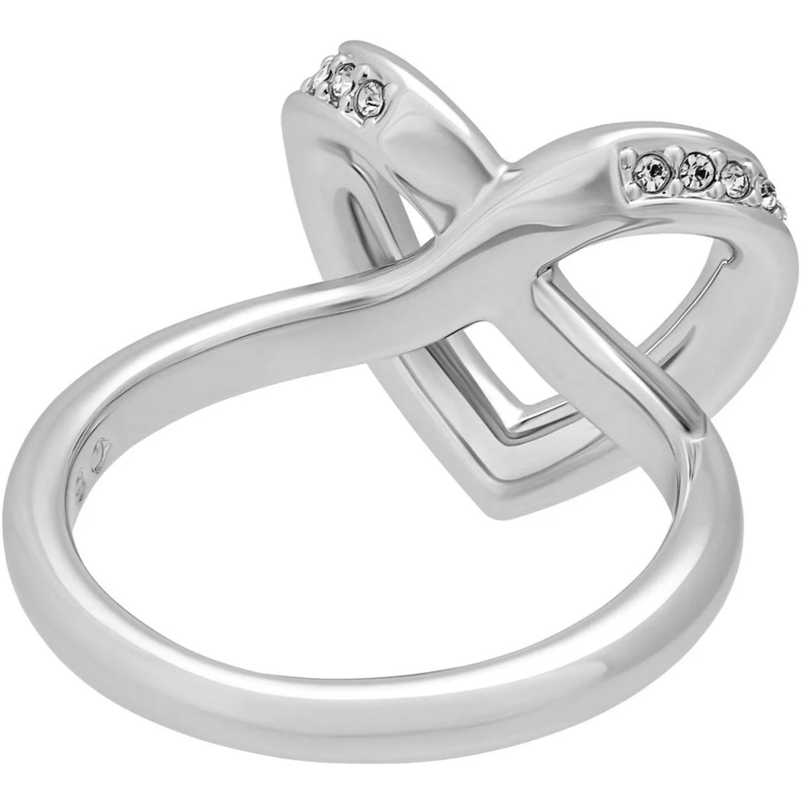 Swarovski Women’s Ring Cupidon Rhodium Plated Crystal Pavé Heart, Size 9 5140097
