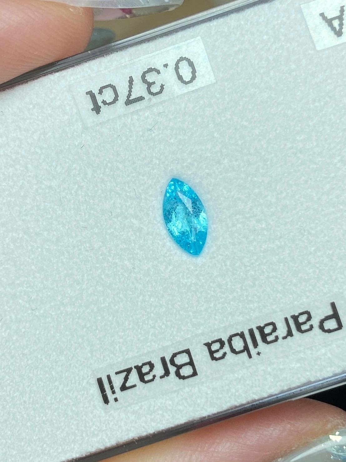 [jerseychou] Brazil ！Natural Paraiba Tourmaline, 0.37ct, GIA