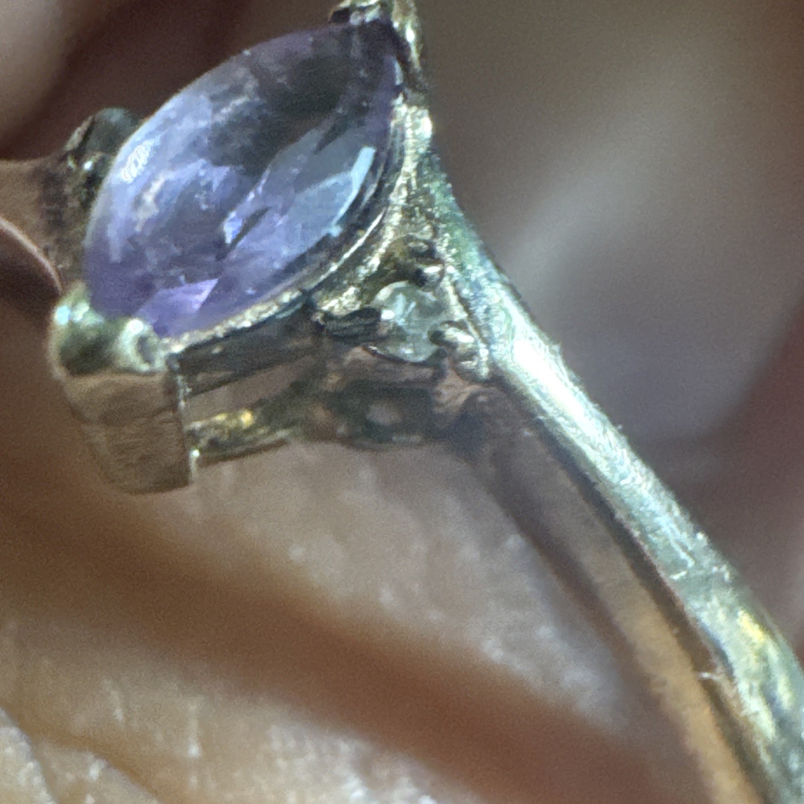 925 Sterling Silver Amethyst Marquise Ring Size 10.5 Market M China Modern Style