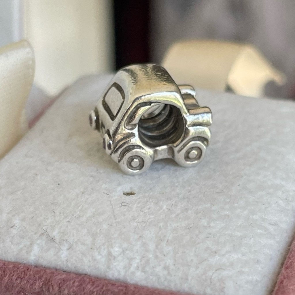 Pandora Car Whit Clear CZ and Pink CZ Charm