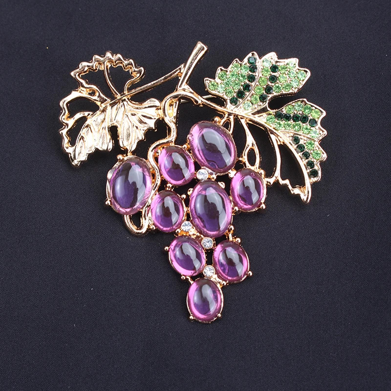 Women Men Unisex Lemon Grape Apple Lover Brooch Fashion Fruit Pins Badge Jewelry