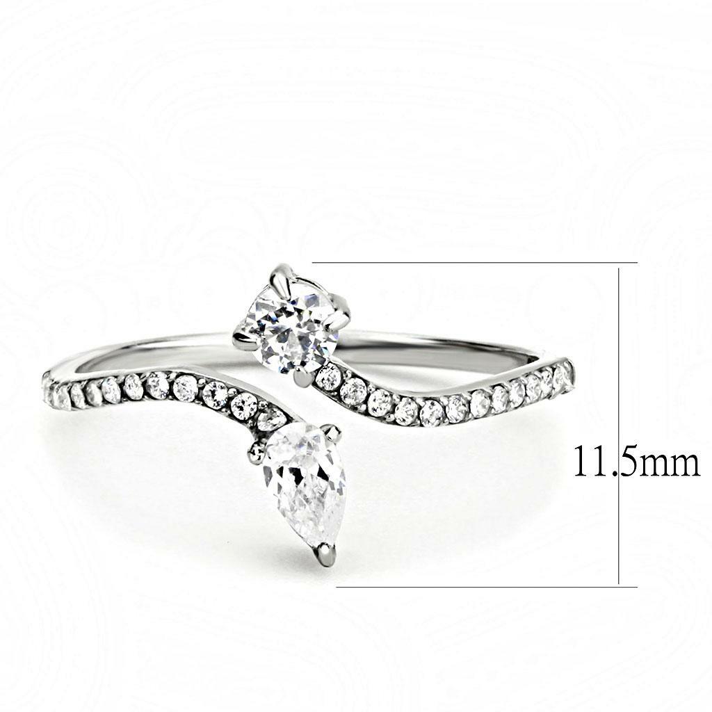 DA138 – High polished (no plating) Stainless Steel Ring with AAA Grade CZ in