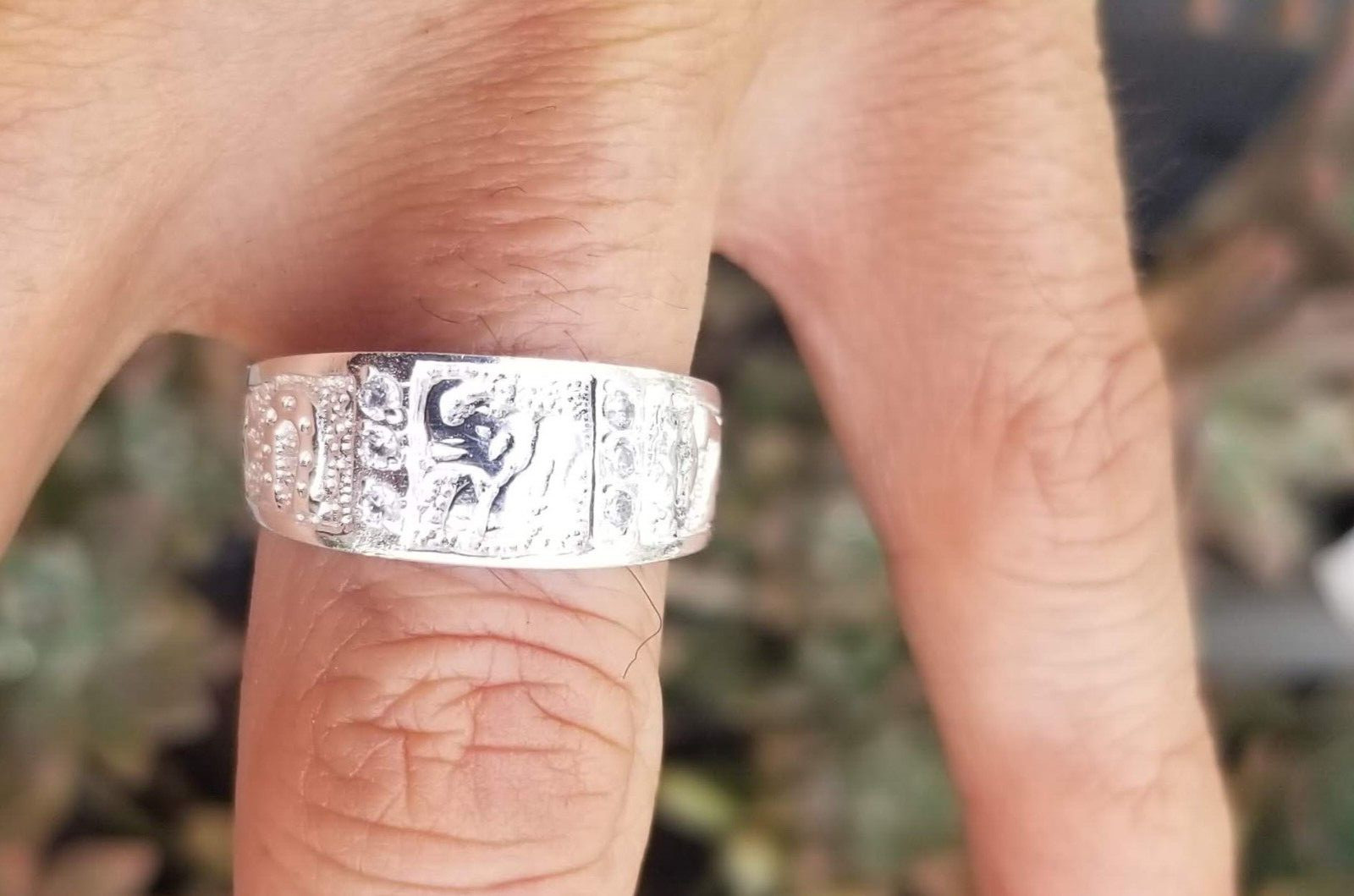 anillo de Plata 925 de la Buena suerte medida #9 o #10 unisex Plata MX marcada