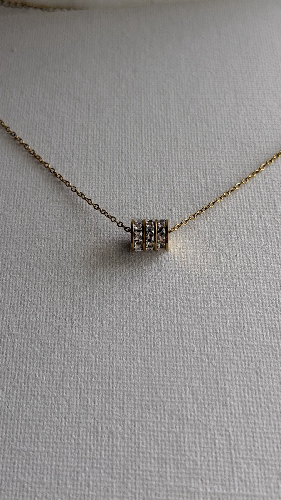Elegant Crystal Barrel Pendant Necklace CZ Stone