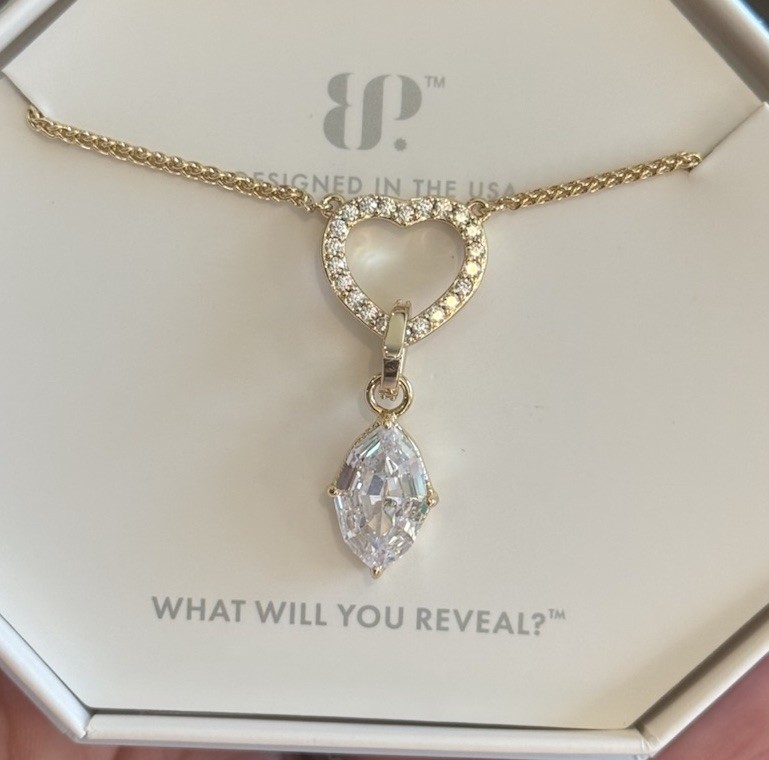Bomb Party BP-OG Necklace-The Radiance Heart-CZ on Gold Plating-NK23865-NEW