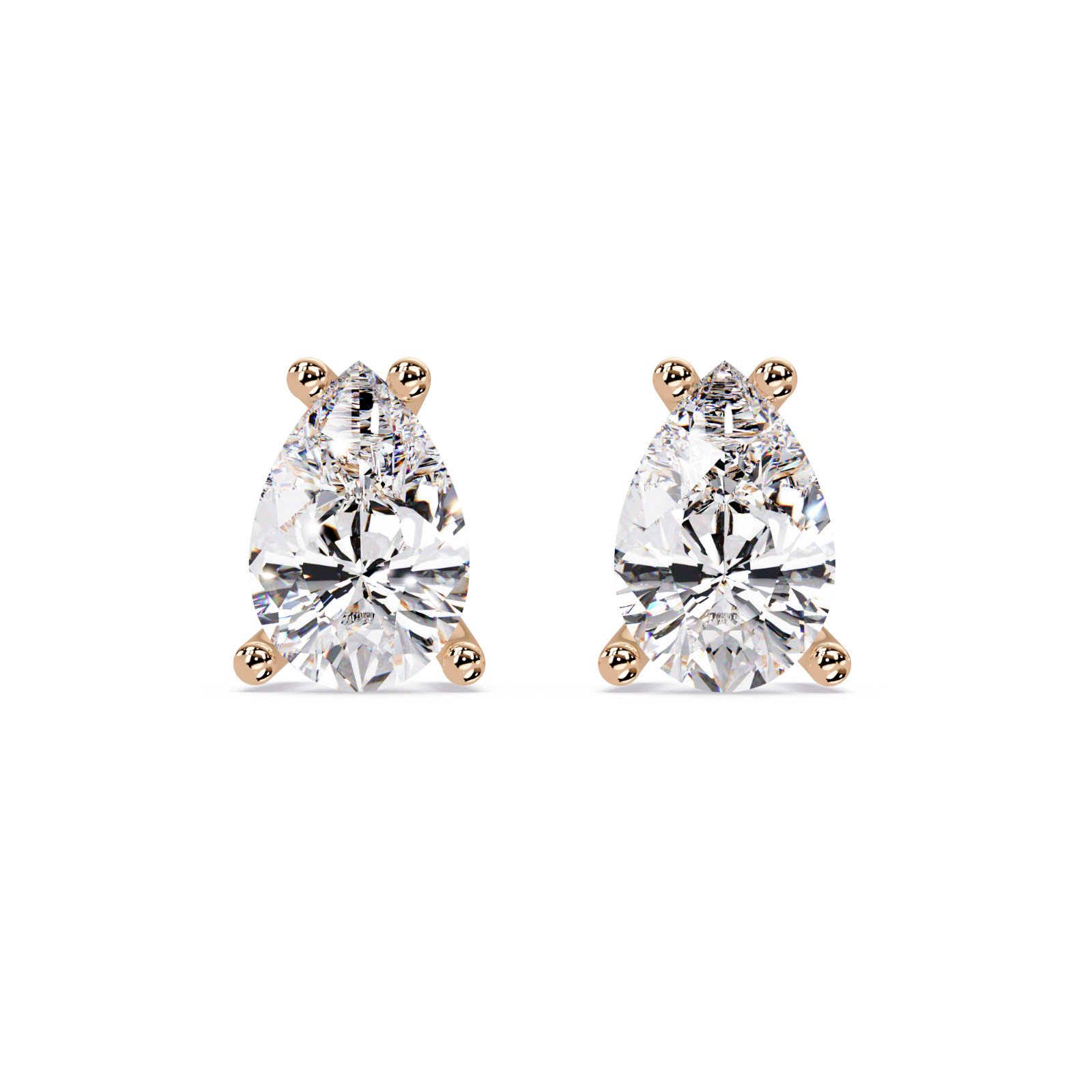 Pear Cut Lab Grown Diamond Stud Earrings 1.00 CTW in 925 Sterling Silver