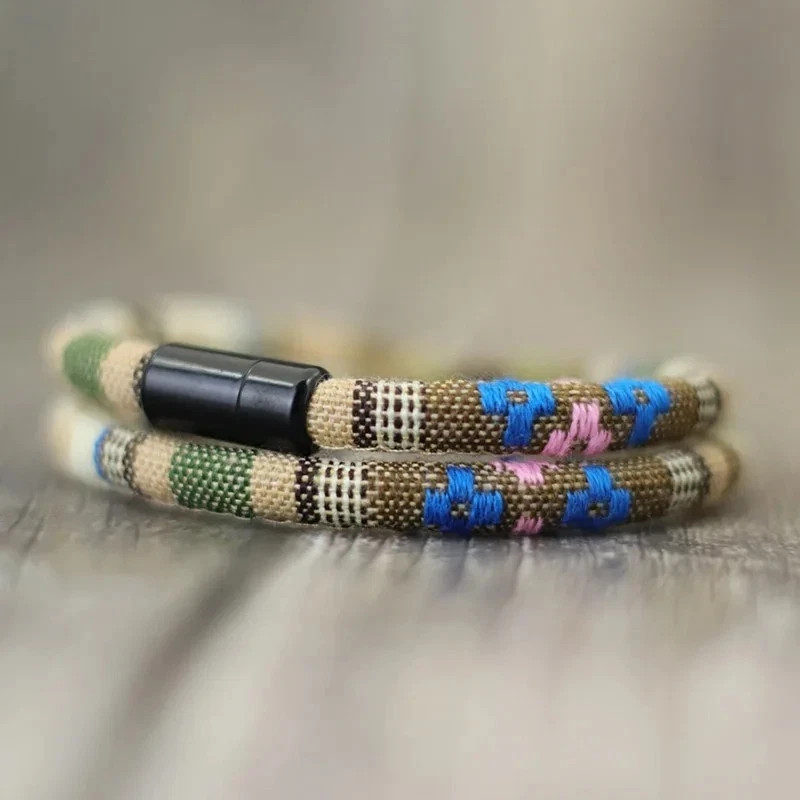 Men s Boho Rope Magnetic Bracelet Beach Surf Braided Bracelet Pulsera Gift