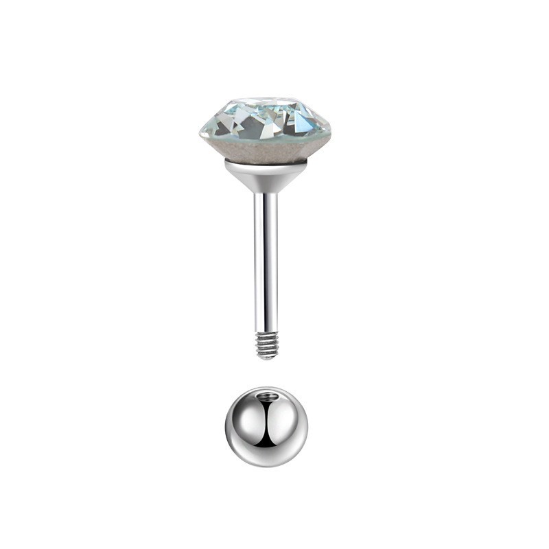 Hypoallergenic Titanium Surgical Steel 6mm Round CZ Stud Earrings Screw Back S9