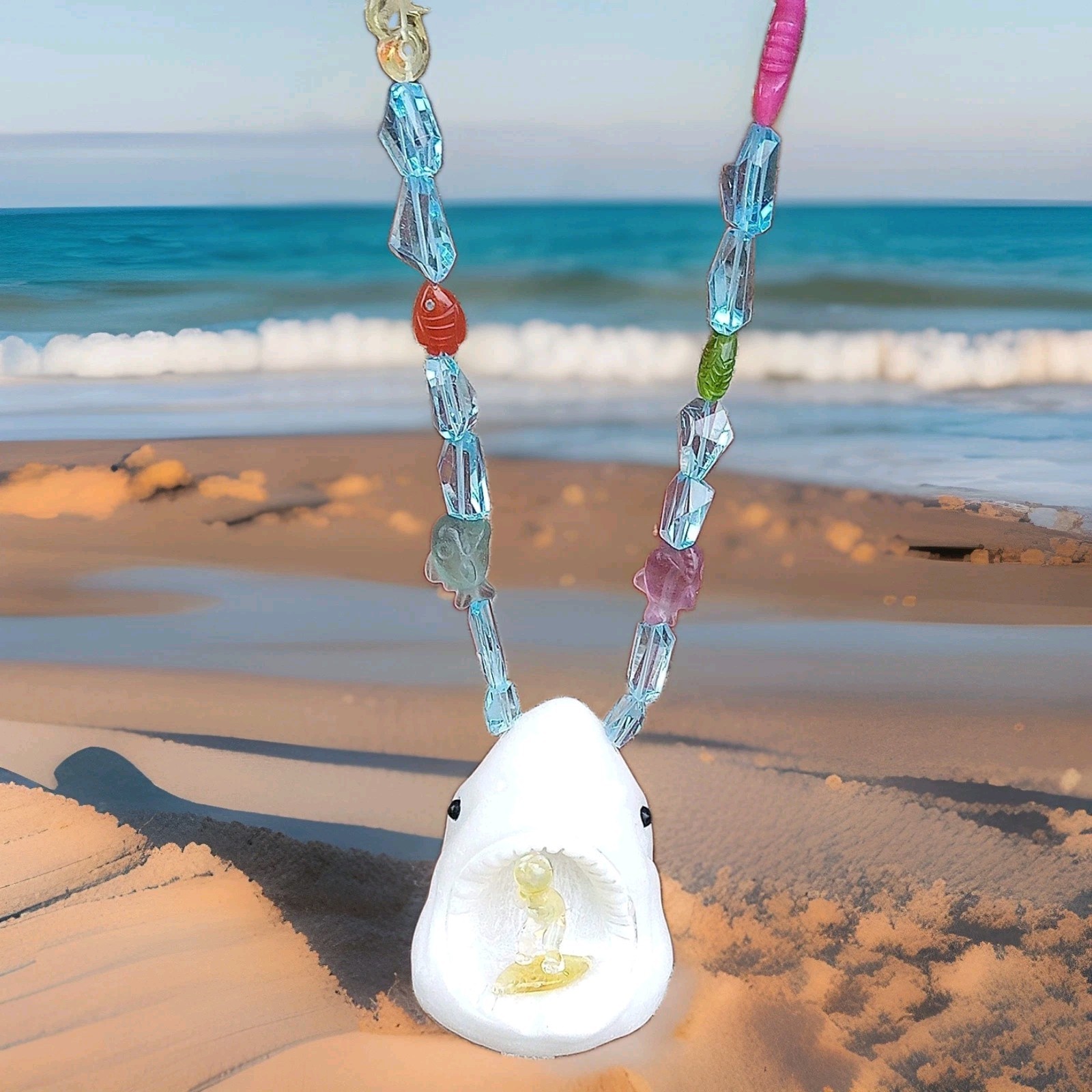 Shark Week Surfer Gemstone Necklace Jewelery Rolex