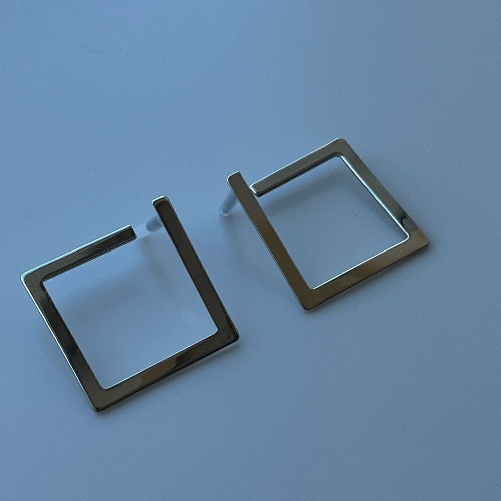 Geometric Design Cuff Hoop Earrings