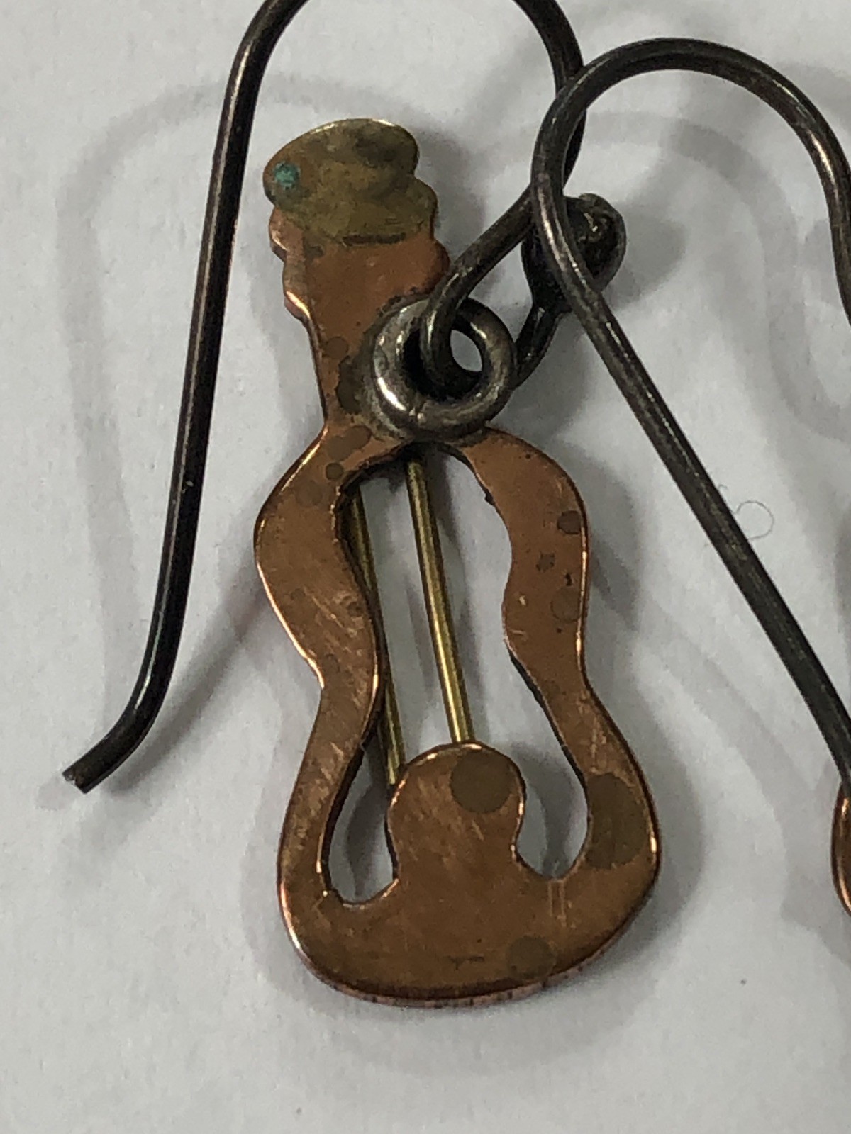 Guitar Earrings Dangle Copper Artisan – .75 inch