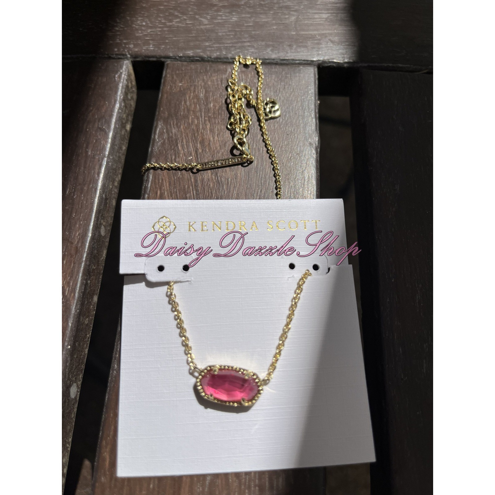 🎀Kendra Scott Elisa Oval Pendant Short Necklace in Azalea Illusion Gold New✨