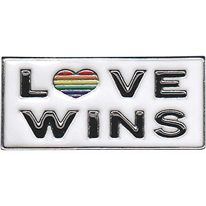LGBTQ LOVE WINS – Original Artwork, Metal Enamel Lapel Pin – 0.55″ x 1.2″