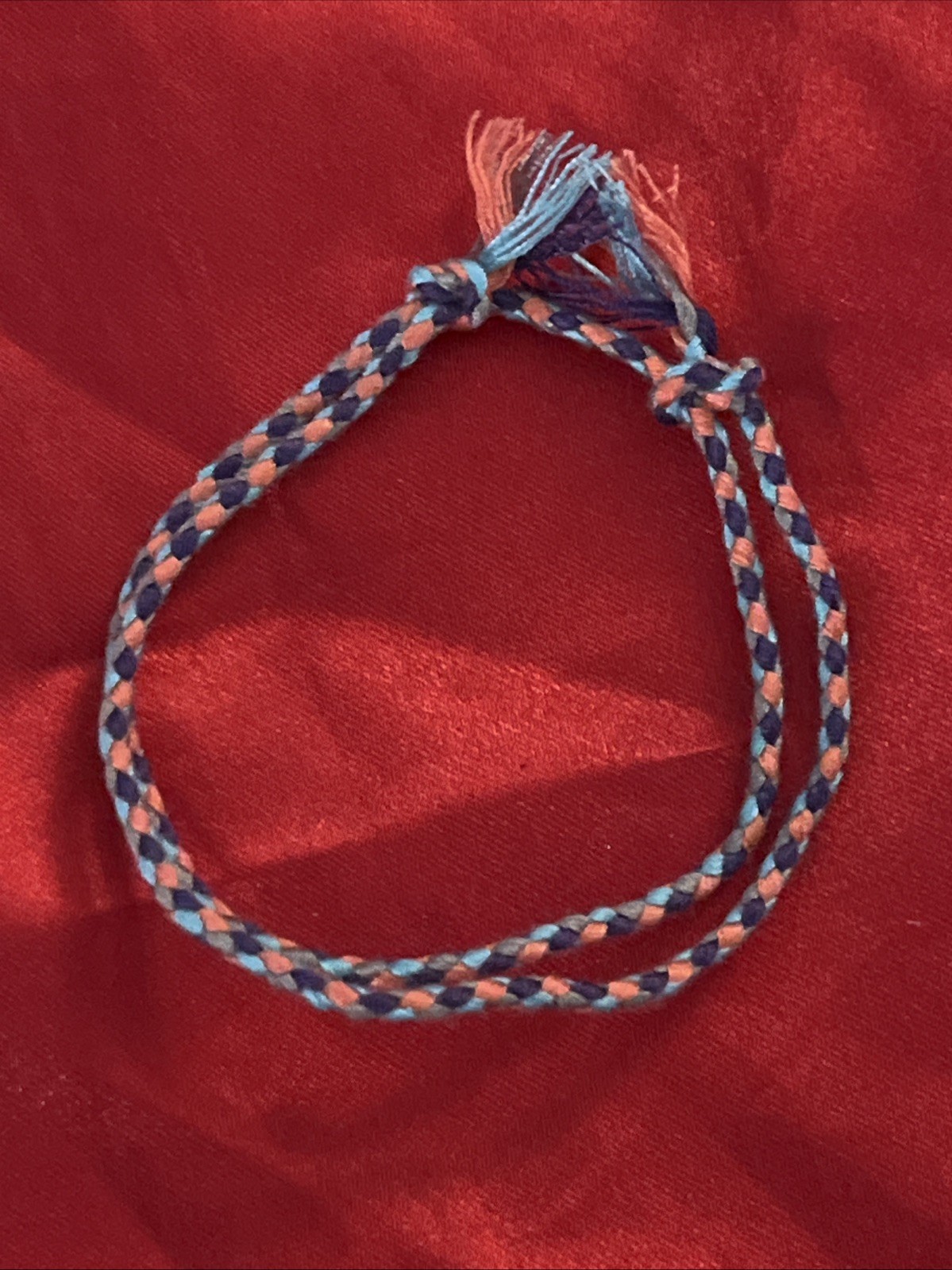 NEW BOHO BRAID THREAD FRIENDSHIP BRACELET ADJUSTABLE KNOT PURPLE PEACH AQUA NIP