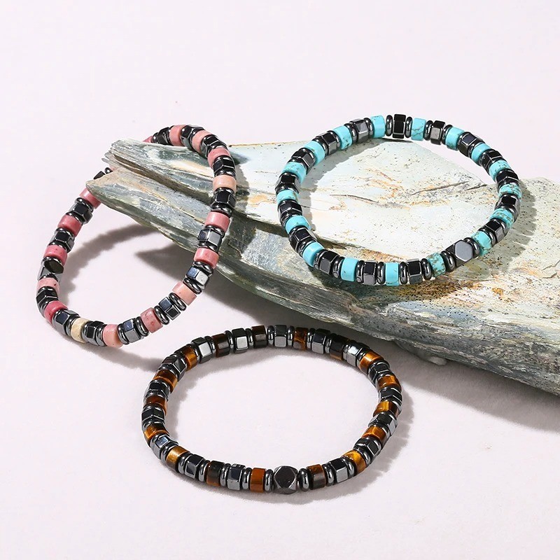 Men’s Tiger Eye Hematite Bracelet Healing Energy Jewelry Strength Grounding Gift