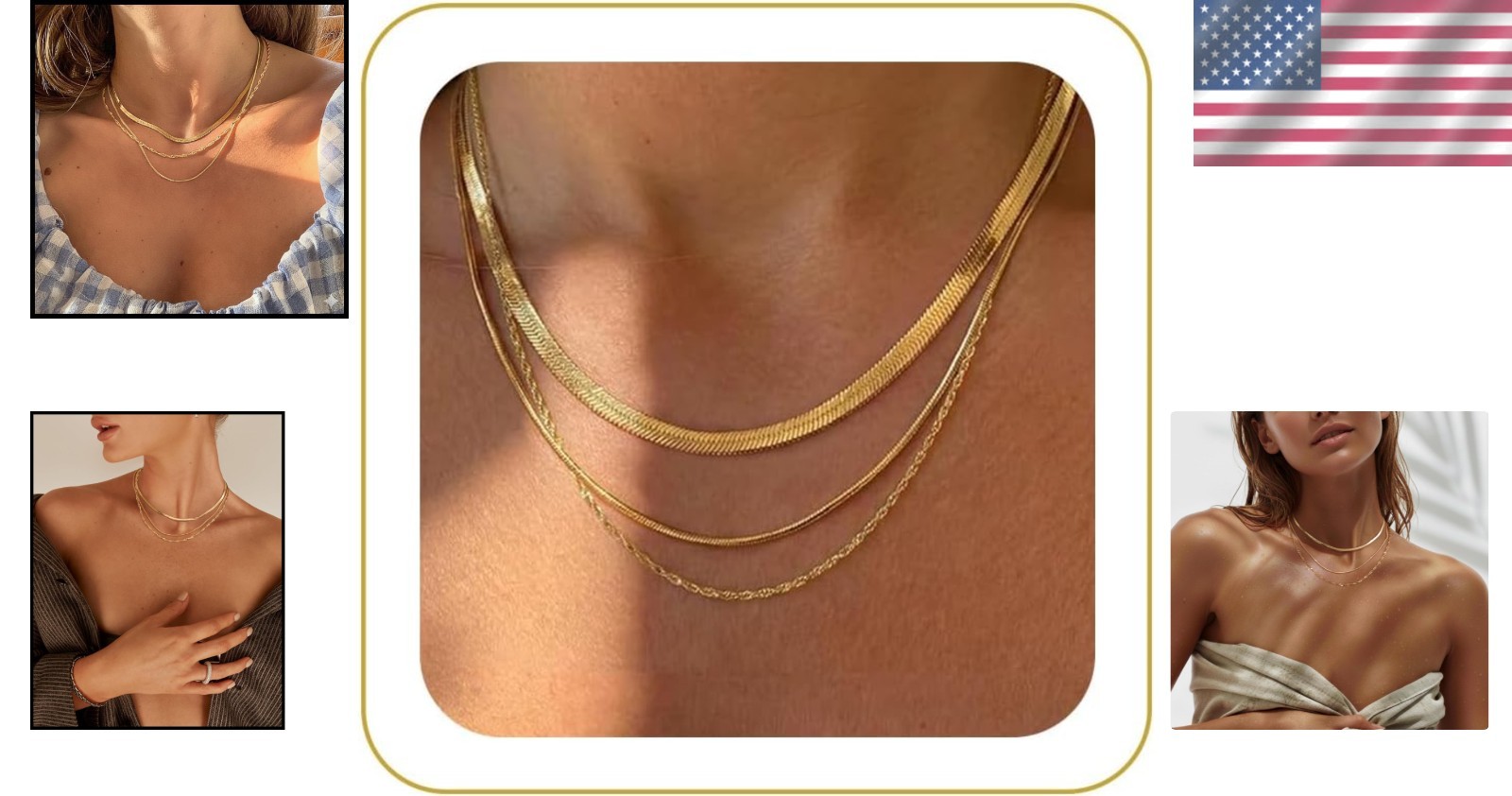 Luxury Tarnish-Free 14k Gold Plated Jewelry Set – Perfect Gift for Any Occasion