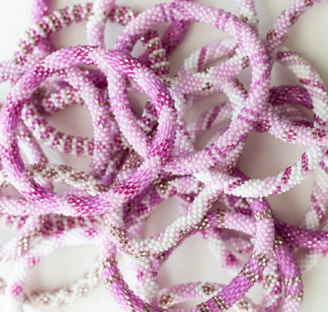 ORCHID -Original Roll-On® Bracelet-Set of 3 bracelets, 7″ round, Nepal,#4 (3Pcs)