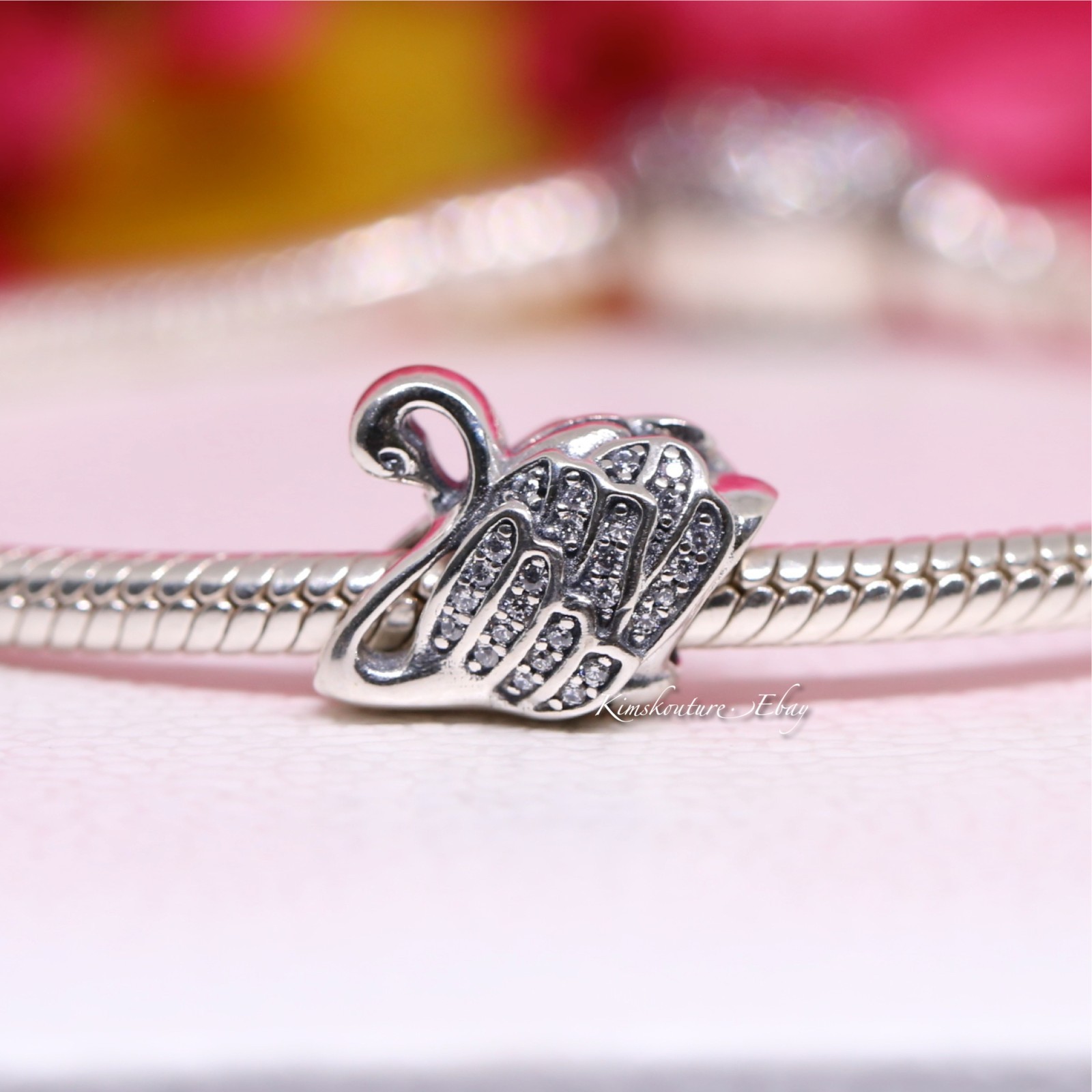 Authentic Pandora Majestic Swan Silver Charm 791732CZ **Retired**