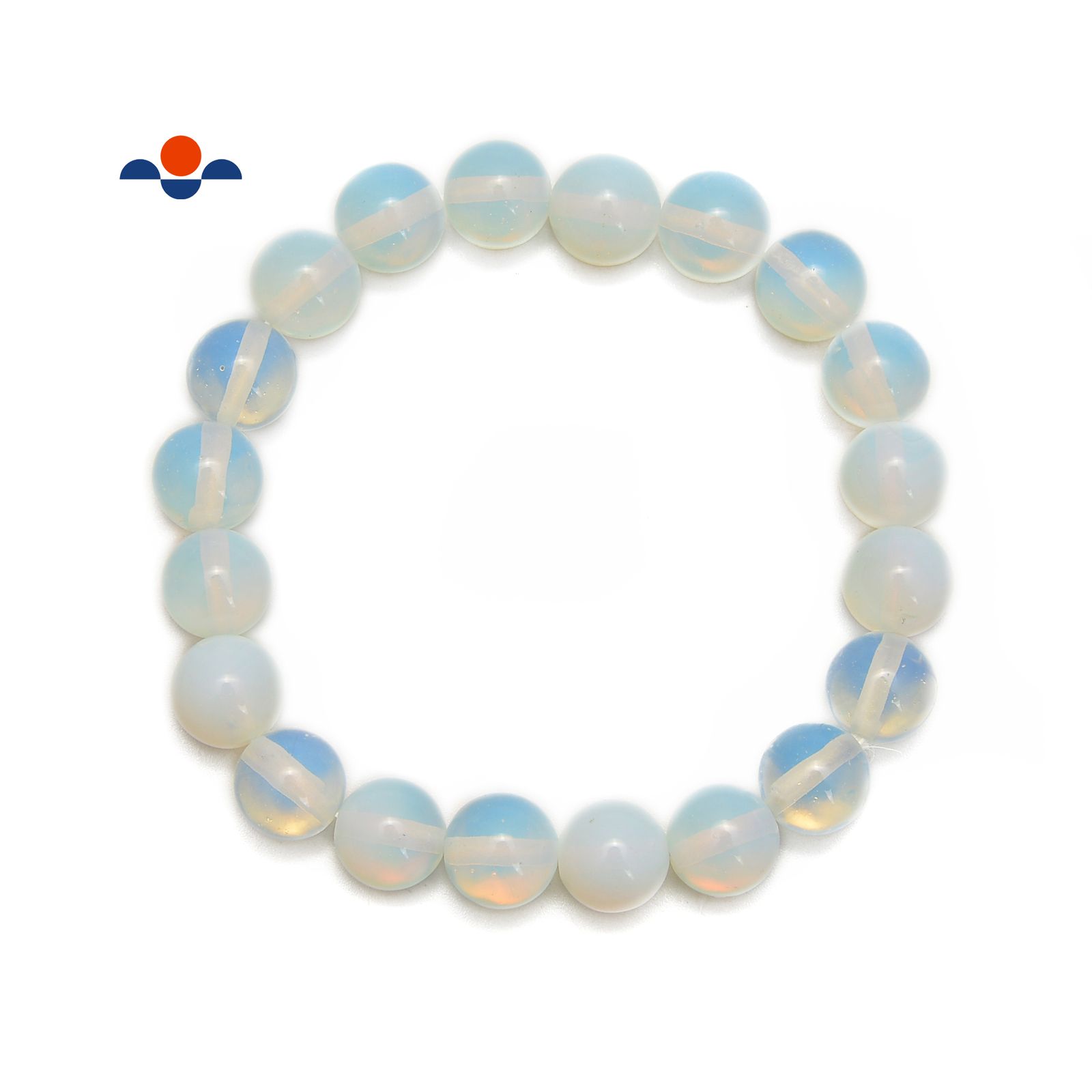 Opalite Smooth Round Elastic Bracelet Size 6mm 8mm 10mm 12mm 7.5” Length