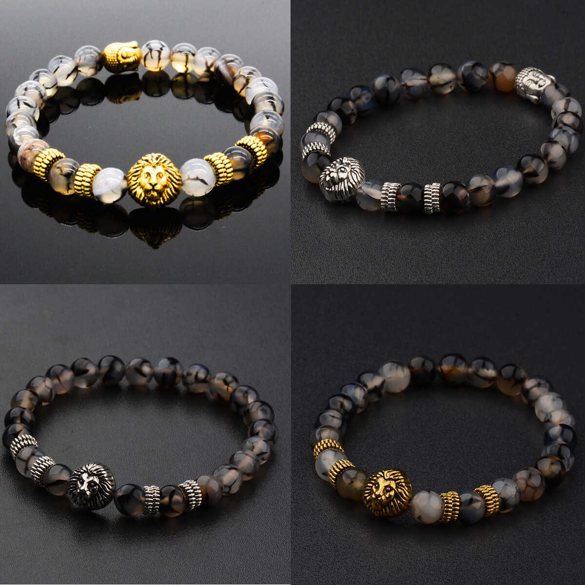 Wholesale Mixed Beaded Bracelet Natural Stone Stretch Women Men Bracelet Jewelry