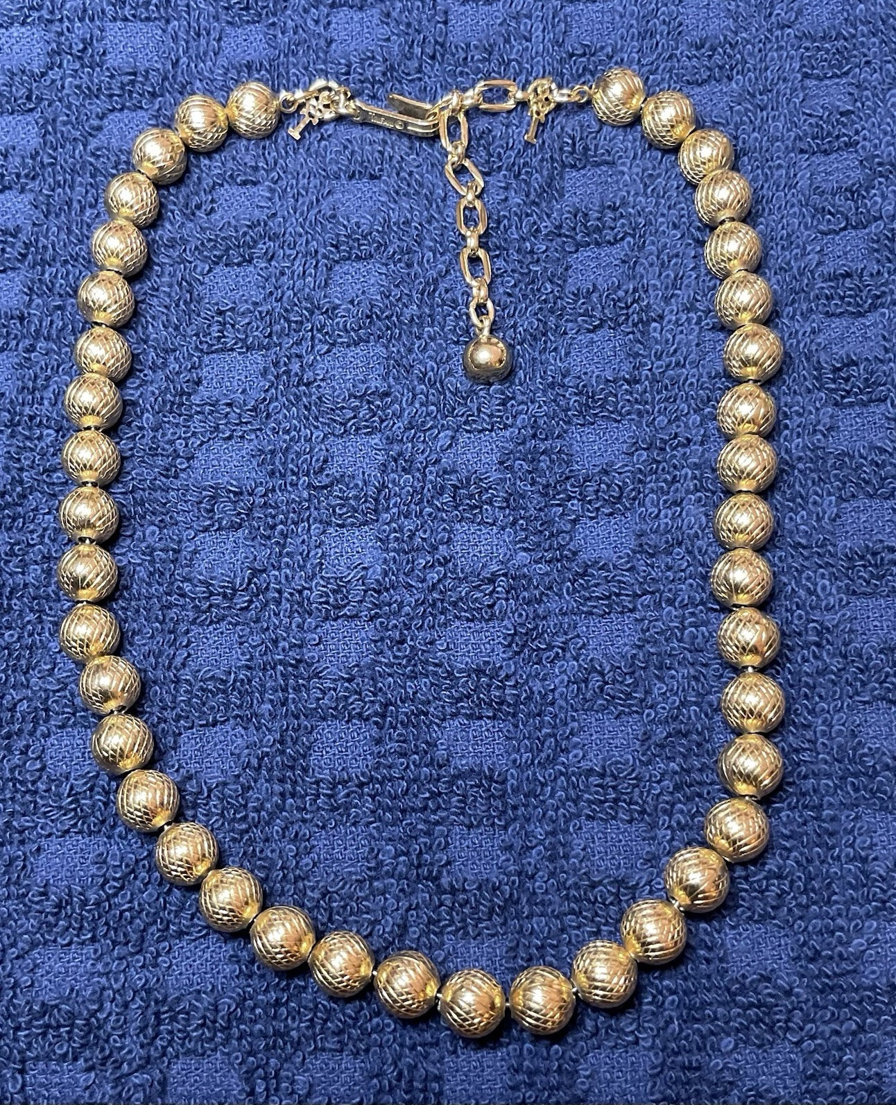 Vintage Trifari Gold Tone Beaded Necklace