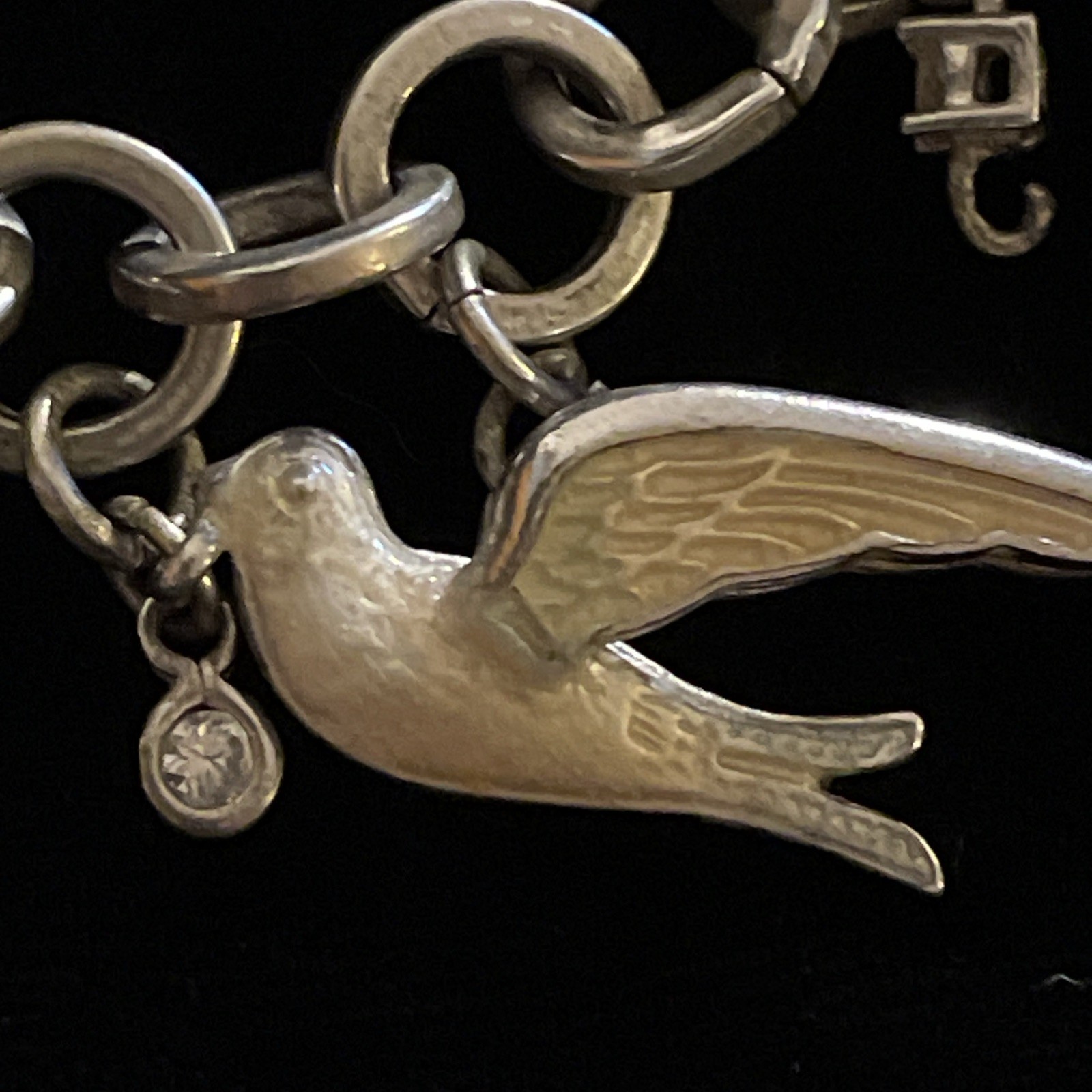 Vintage Juicy Couture Bracelet 10 Rare Charms Clock Shell Bird Locket Crown Bell