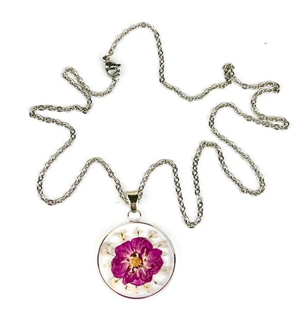 2024 New Arrival Necklace With charms Real RoseNecklace Purple Rose Jewelry…