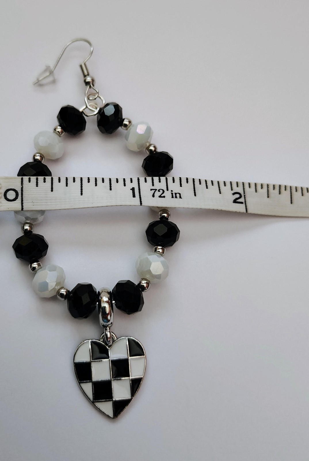 Black and White Checkered Flag Earrings,Car Racing Hoop Earrings,Racing Earrings