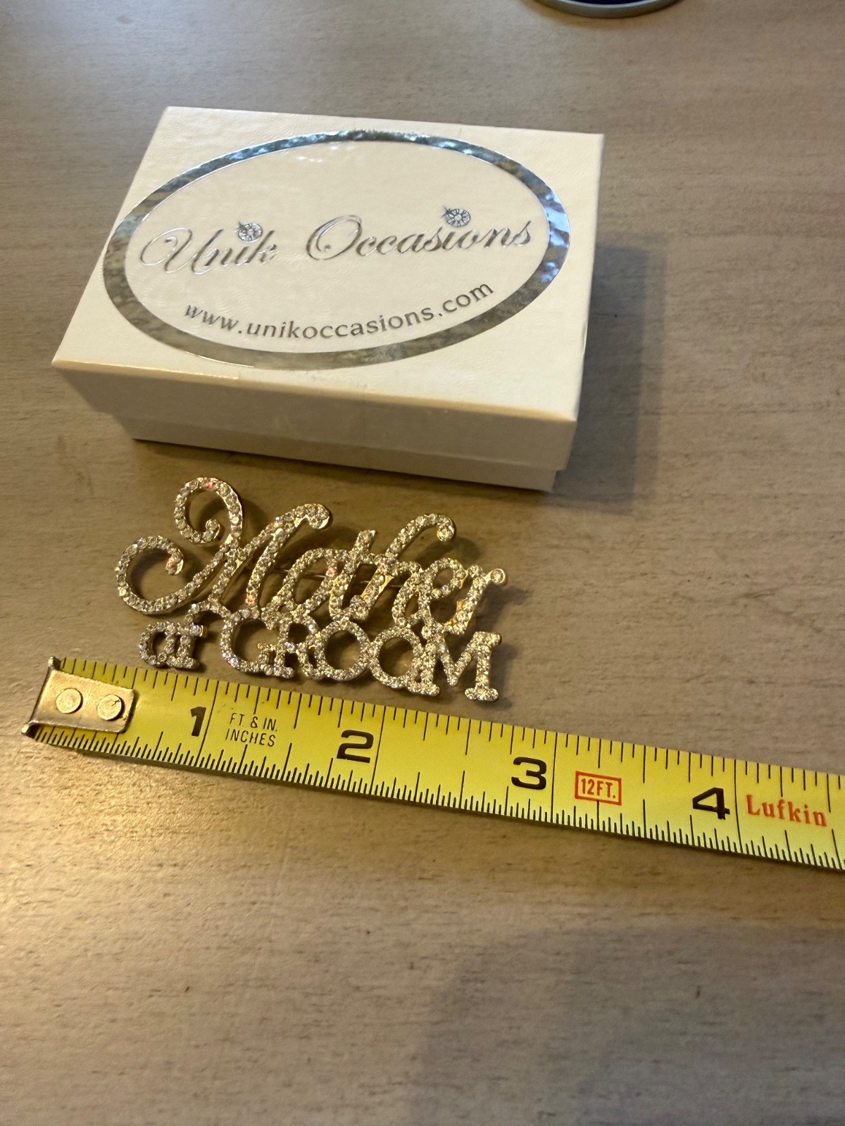 Rhinestone Pin – Mother of the Groom – Silver