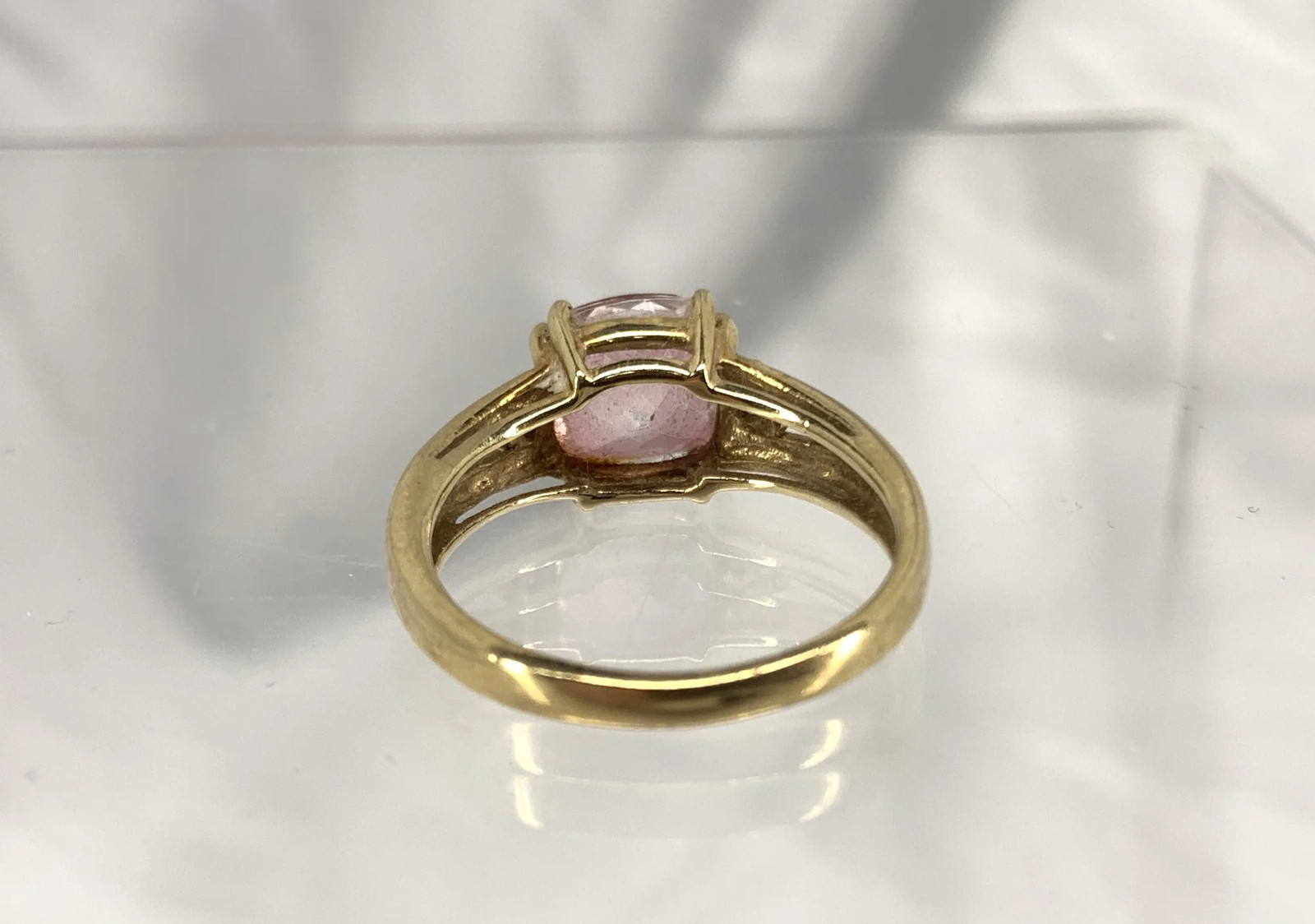 10K Yellow Gold Statement Ring with Pink Spinel and CZ Accents