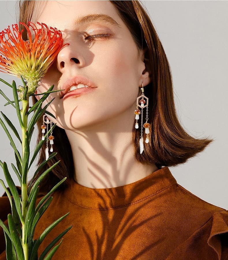 Womens Hypoallergenic 4″ Mushroom Earrings – Perfect Gift for Any Occasion