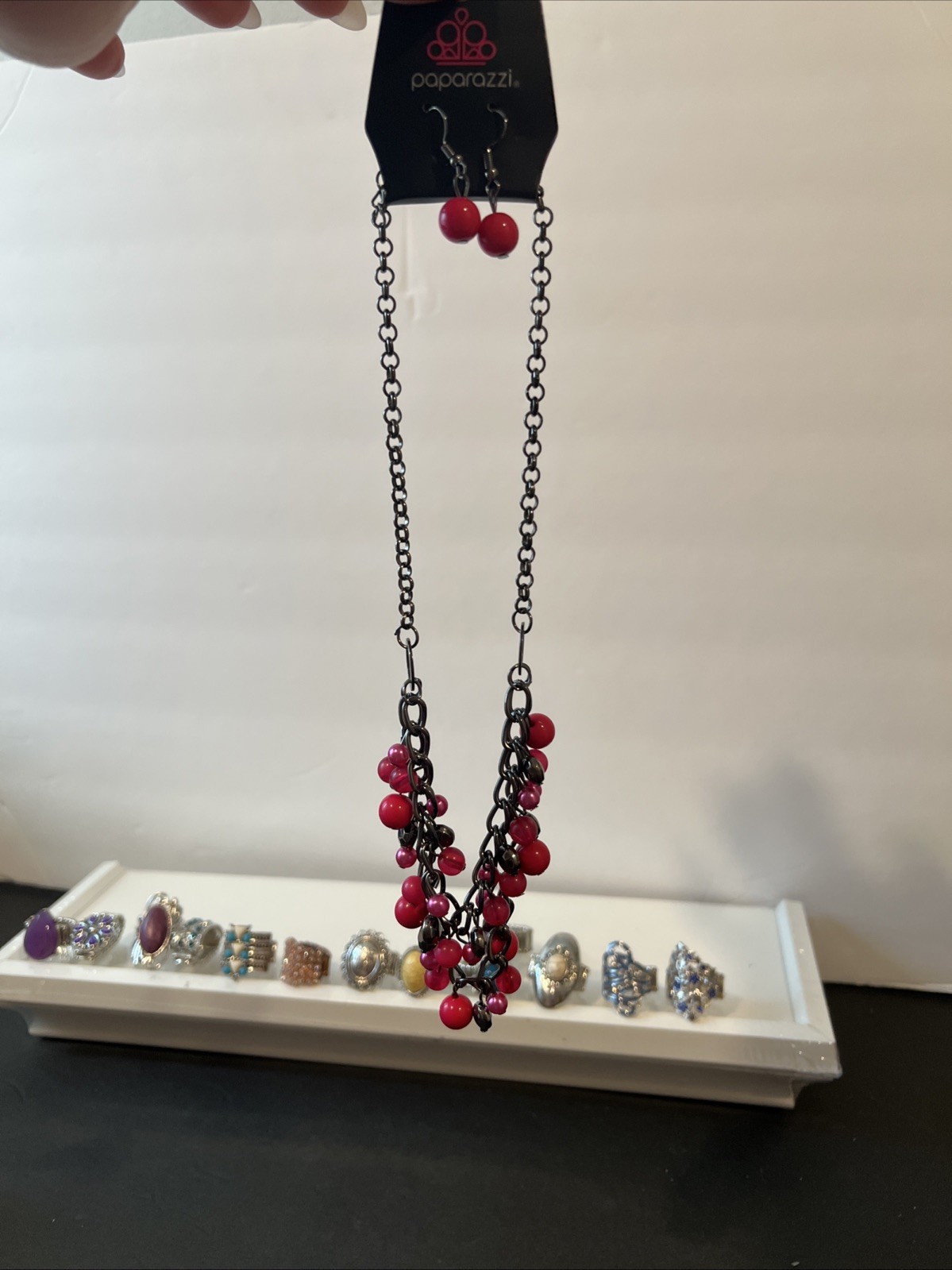 Lot of Paparazzi Statement Jewelry 1Bracelet/2Necklace/ear rings sets & 13 Rings