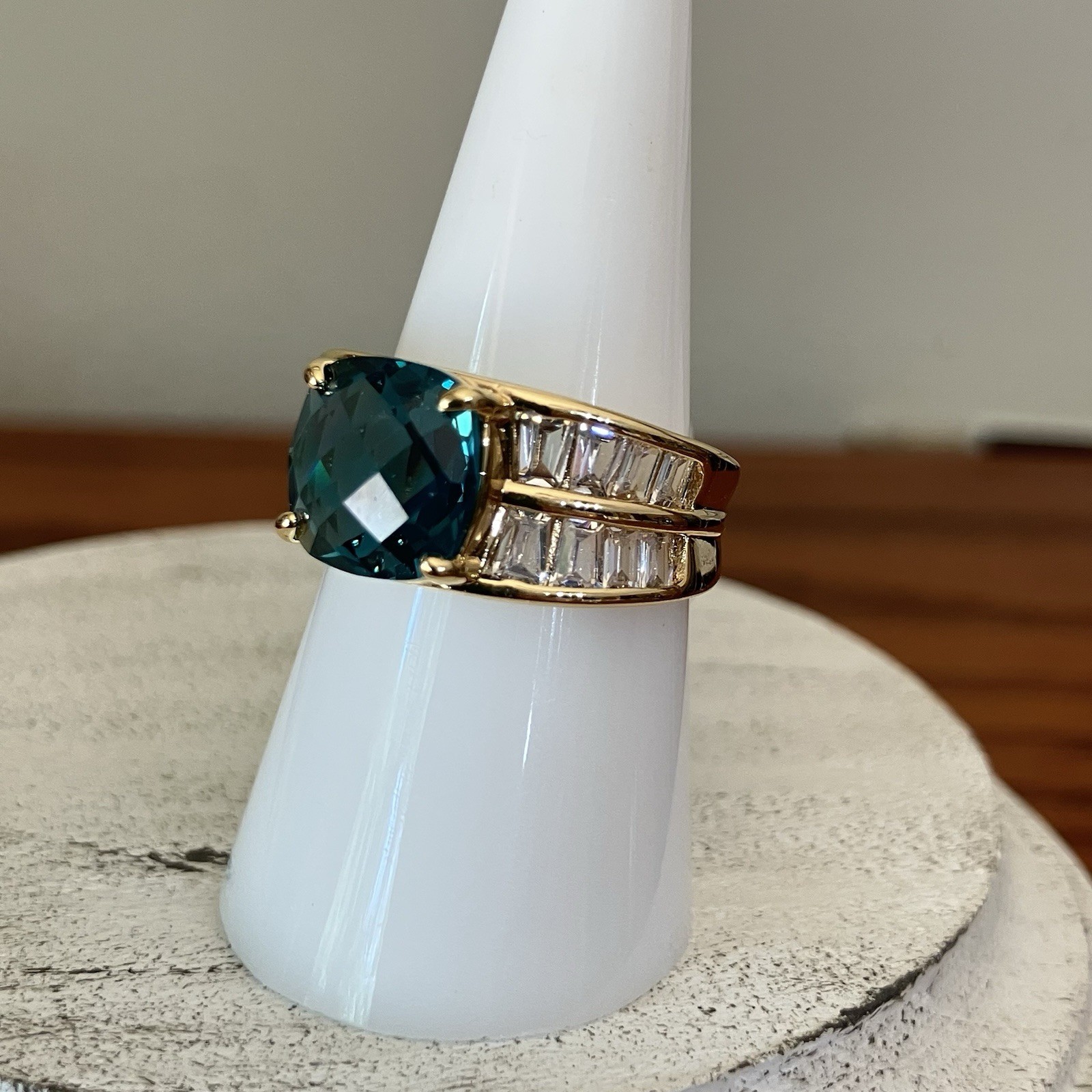 Bomb Party OG Ring “Big Boss Energy” Paraiba Tourmaline on Gold RG76996 Sz 8 NEW