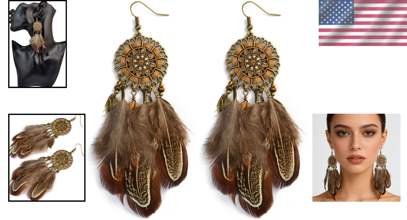 Chic Bohemian Long Tassel Earrings with Feather and Beads for All Occasions