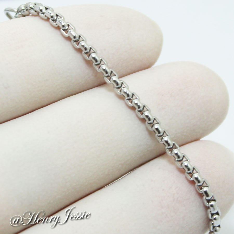 18-32″MEN Stainless Steel 2mm Silver Box Link Chain Little ANGEL 3D Pendant*P48