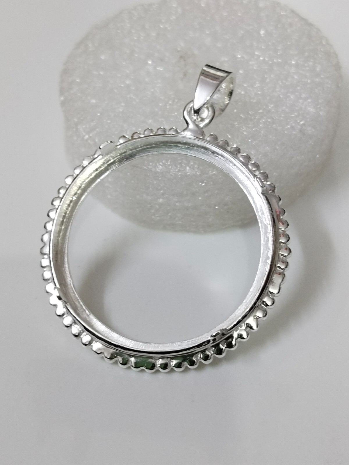 925 Sterling Silver Round Bezel Pendant prong jewelry Making Tools Coin