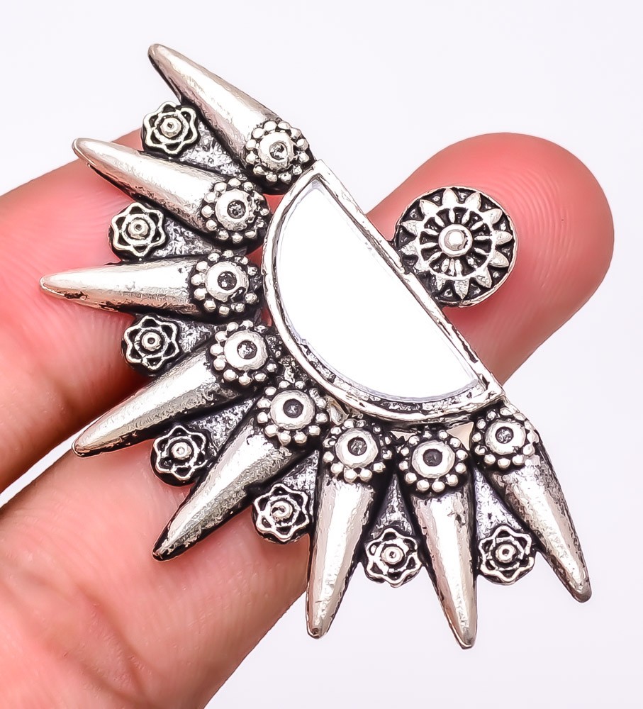 Designer Gemstone 925 Silver Plated Jewelry Ring Size Adjustable (R4682)