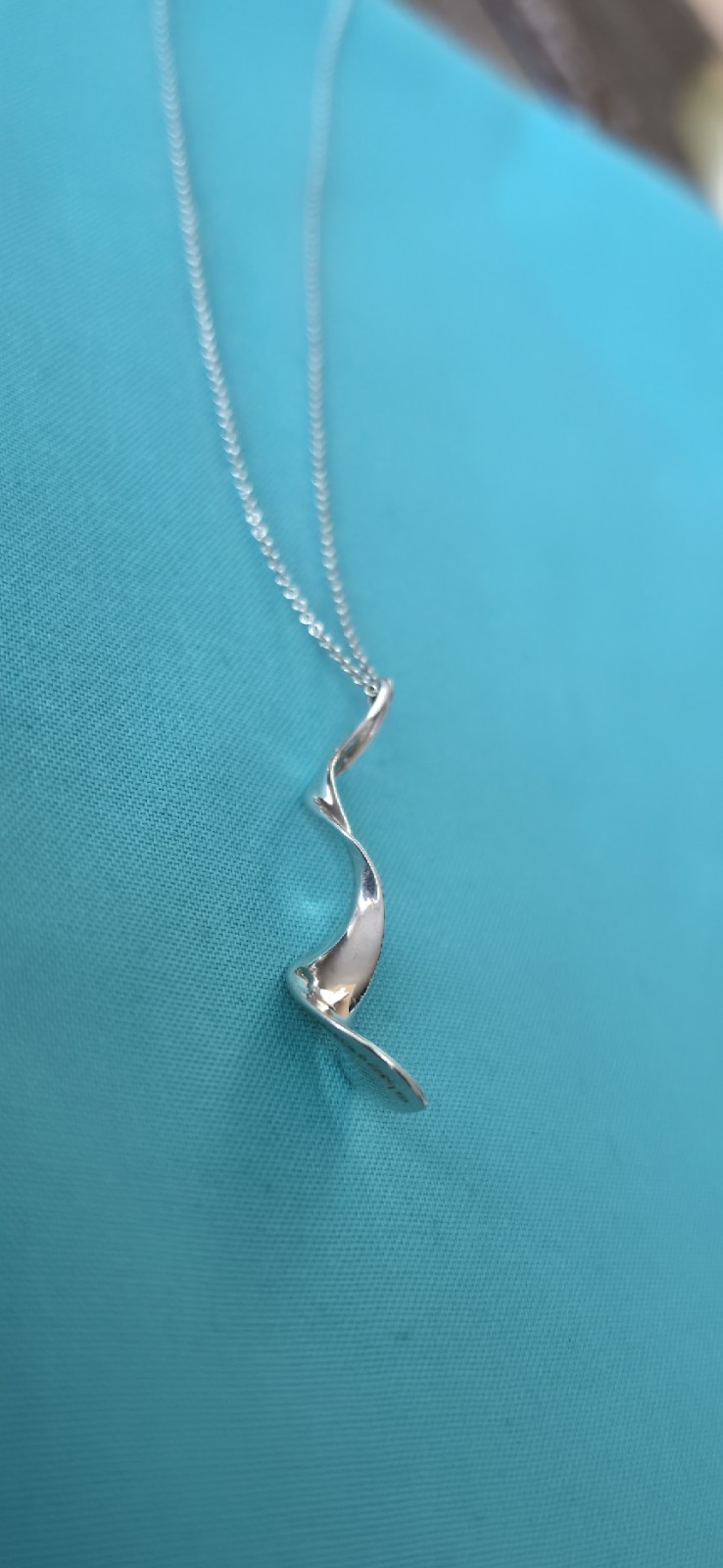 Tiffany & Co. Frank Gehry 925 Large Orchid Pendant Necklace Silver Chain 40cm