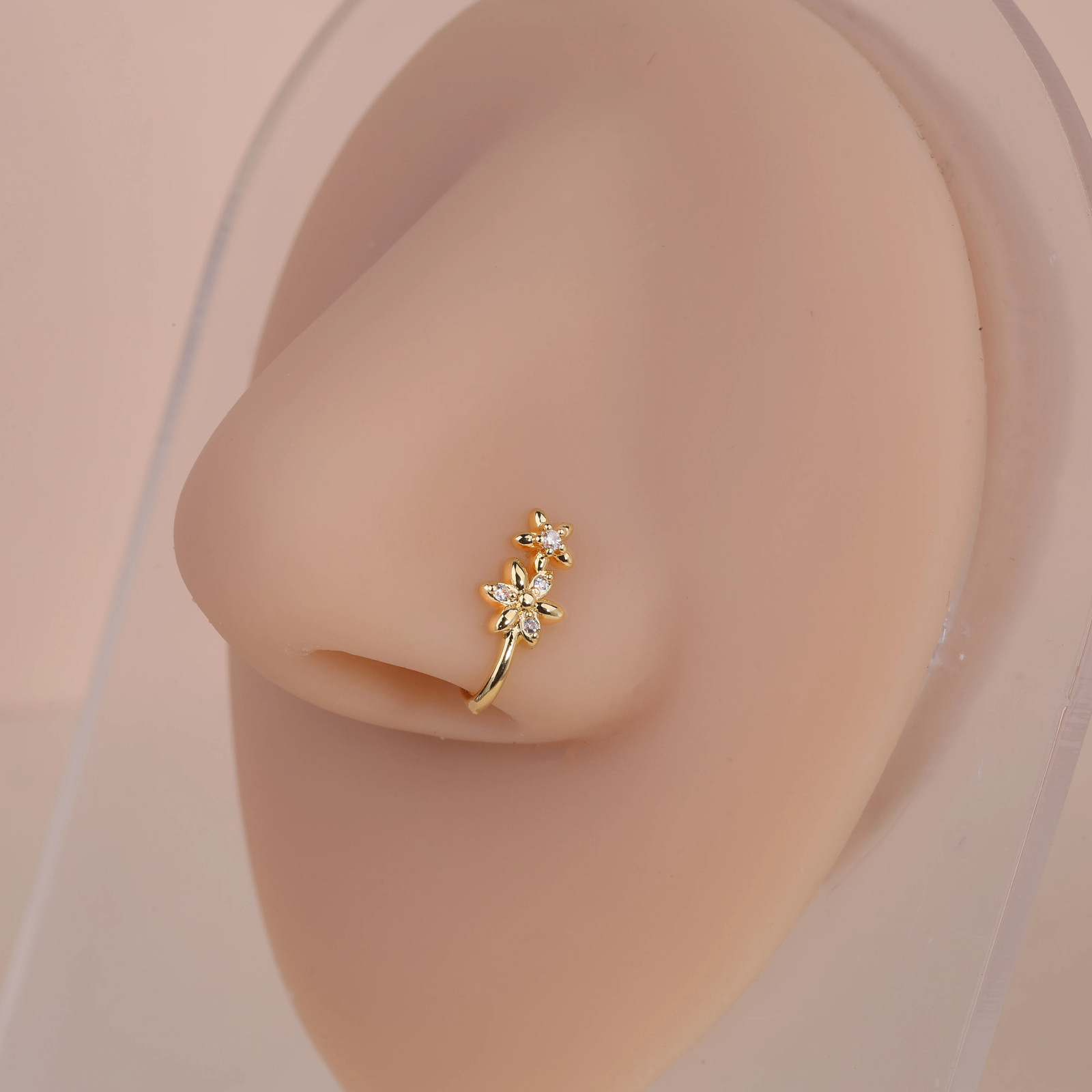 5 Pcs Nose Clip Fake Ring Copper Inlaid Zircon U Shape No Piercing