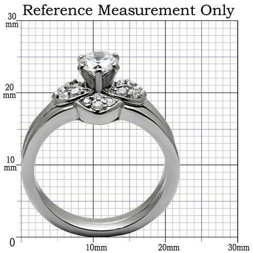 TK099 – High polished (no plating) Stainless Steel Ring with AAA Grade CZ in