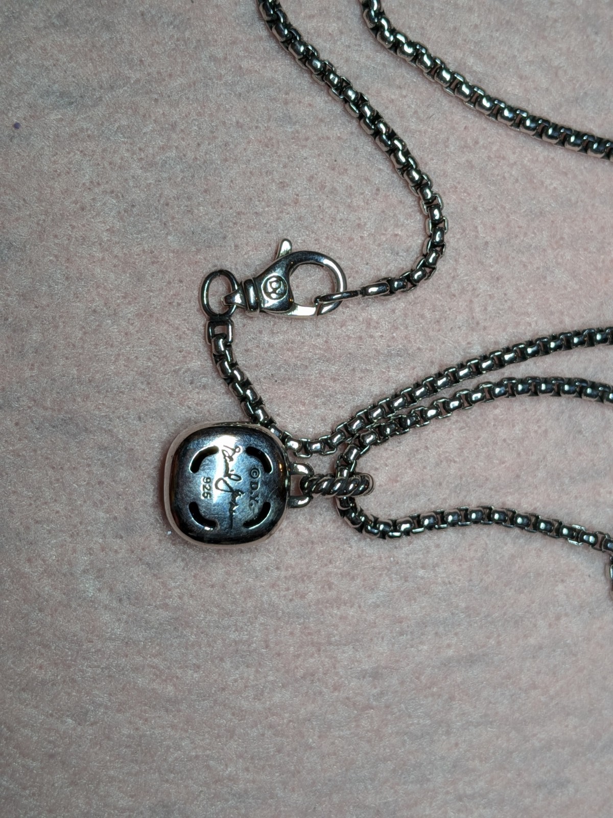David yurman sterling silver 925 Amethyst 14mm albion necklace 22 inches chain
